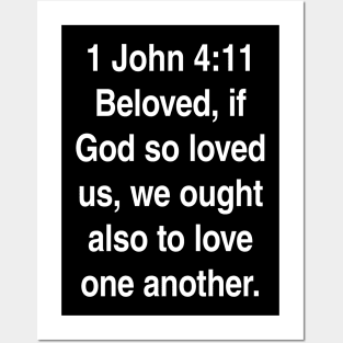 1 John 4:11  King James Version (KJV) Bible Verse Typography Posters and Art